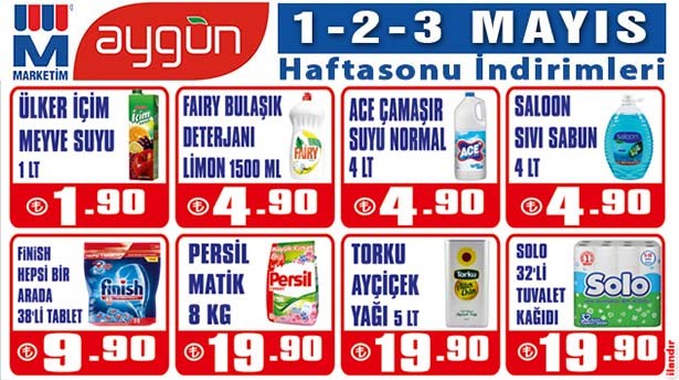 MARKETİM AYGÜN'DE HAFTASONU İNDİRİMİ