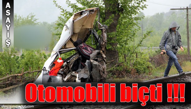 HEMZEMİN GEÇİTTE TREN OTOMOBİLİ BİÇTİ: 1 ÖLÜ, 1 YARALI !..