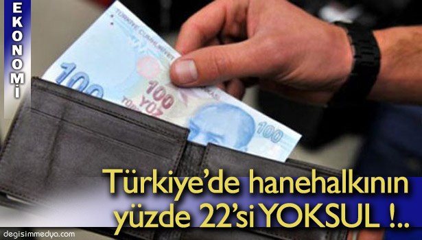 TÜRKİYE'DEKİ HANEHALKLARININ YÜZDE 22,4'Ü YOKSUL !..