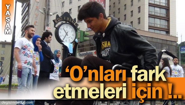 ÖĞRENCİLERDEN ENGELSİZ VATANDAŞLARA ENGELLİ DERSİ...