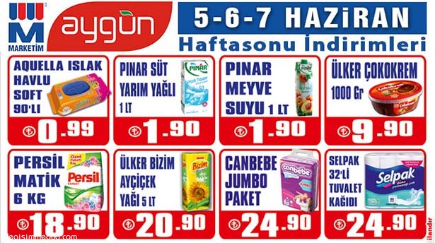MARKETİM AYGÜN'DE İNDİRİM GÜNLERİ