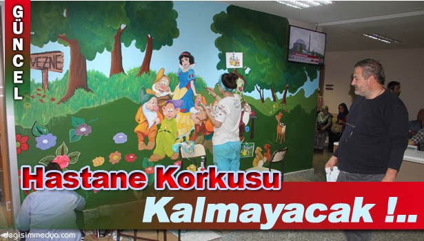 HASTANE DUVARLARINA ÇİZGİ FİLM KAHRAMANLARININ RESİMLERİ ÇİZİLDİ