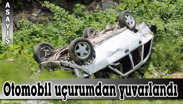 OTOMOBİL UÇURUMDAN YUVARLANDI: 3 YARALI