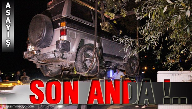 LÜKS CİP UÇURUMA YUVARLANMAKTAN SON ANDA KURTARILDI