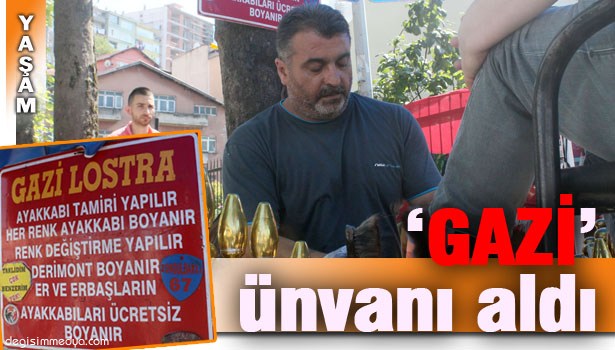 ASKERLERİN AYAKKABISINI ÜCRETSİZ BOYAYINCA GAZİ UNVANI ALDI