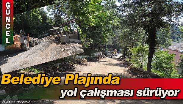 ALAPLI BELEDİYE PLAJI'NDA YOL ÇALIŞMASI