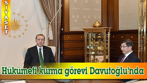 CUMHURBAŞKANI ERDOĞAN, DAVUTOĞLU'NA HÜKÜMETİ KURMA GÖREVİNİ VERDİ