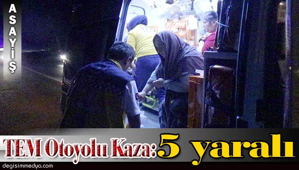 TEM OTOYOLU GİRİŞİNDE KAZA: 5 YARALI