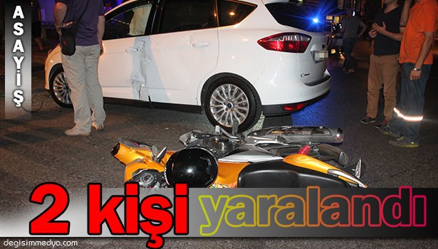 MOTOSİKLET KAZASINDA 2 KİŞİ YARALANDI
