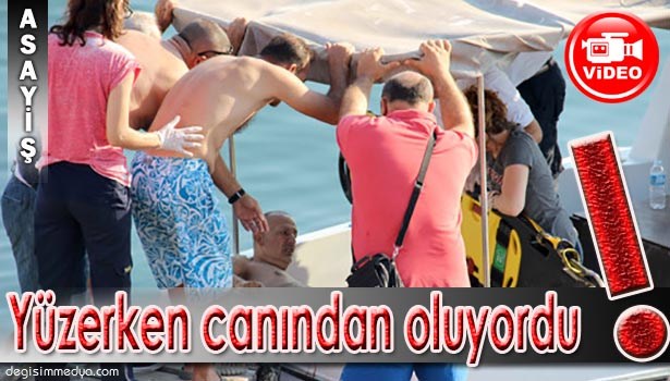 DENİZDE YÜZERKEN ÜZERİNDEN SÜRAT TEKNESİ GEÇTİ