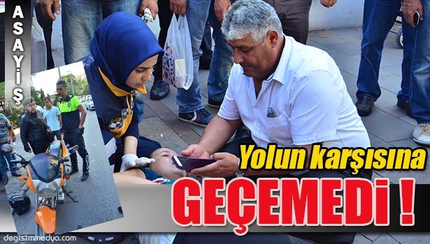 MOTOSİKLETİN ÇARPTIĞI KADIN YARALANDI