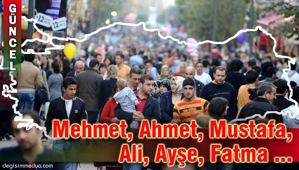 TÜRKİYE'NİN ÇOĞU BU İSİMLERİ TAŞIYOR