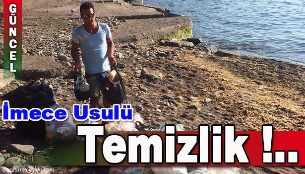 PLAJ GÖREVLİLERİ VE VATANDAŞLAR SAHİLDE TEMİZLİK YAPTI