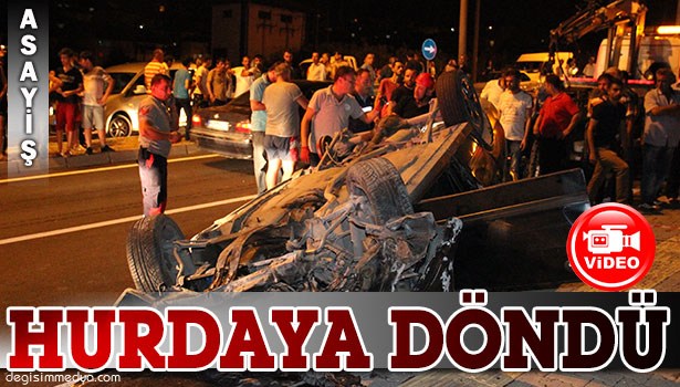 ÇARPTI, TAKLA ATTI, KARŞI ŞERİDE GEÇTİ