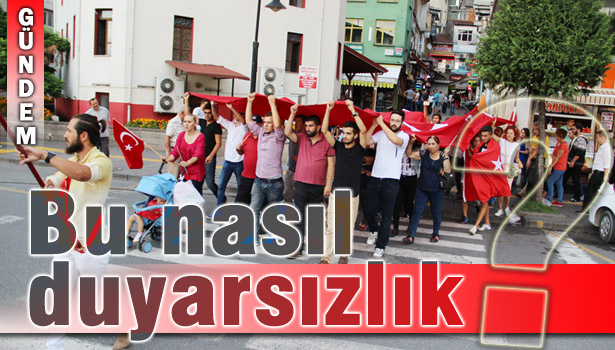 ŞEHİT YÜRÜYÜŞÜNE KATILMAYAN EREĞLİLİLERE TEPKİ GÖSTERDİ