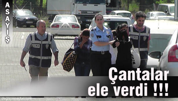 POLİS, HIRSIZLIK ZANLILARINI ÇANTALARINDAN TESPİT ETTİ