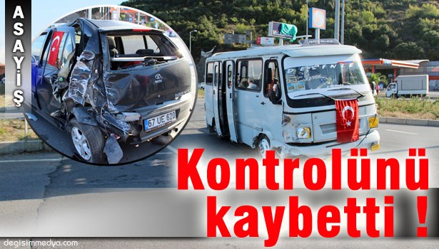 İŞÇİ SERVİSİ OTOMOBİLE ÇARPTI: 10 YARALI