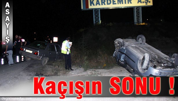 POLİSTEN KAÇAN ALKOLLÜ SÜRÜCÜ PARK HALİNDEKİ ARACA ÇARPTI