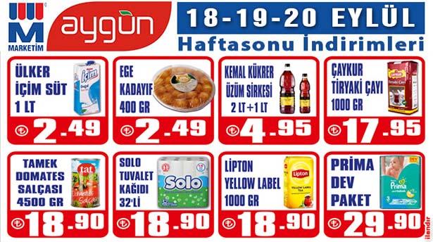 AYGÜN'DE HAFTA SONU İNDİRİMLERİ