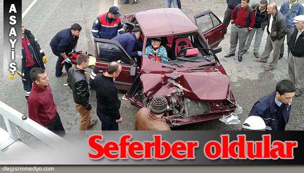 SIKIŞAN YARALIYI KURTARMAK İÇİN SEFERBERLİK