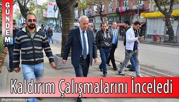 AKDEMİR, KALDIRIM ÇALIŞMALARINI İNCELEDİ
