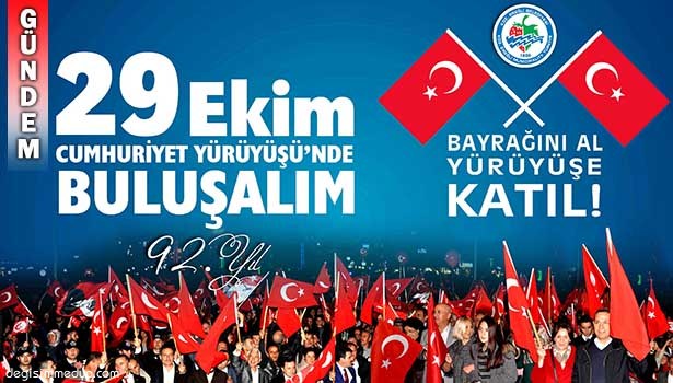 BAŞKAN UYSAL, CUMHURİYET YÜRÜYÜŞÜNE DAVET ETTİ.
