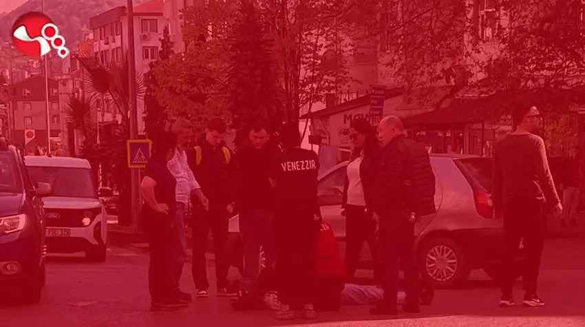 Motosiklet devrildi..