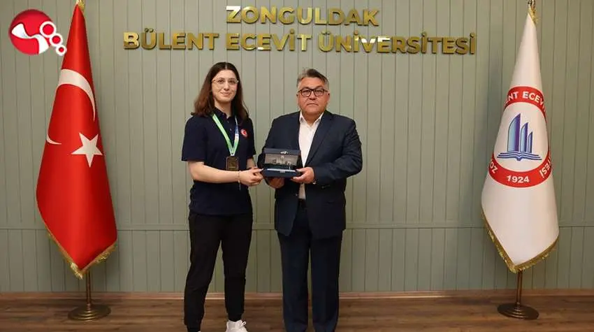Rektör Özölçer Dünya Şampiyonu Basancıyı ağırladı