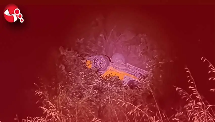 Şarampole uçarak takla attı