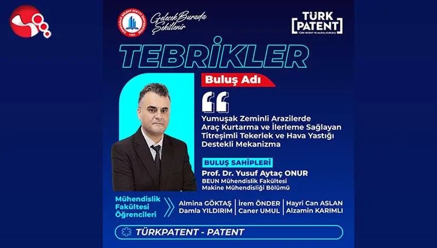 BEUNlu akademisyen ve öğrencilerin buluşuna patent   verildi