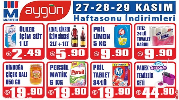 MARKETİM AYGÜN'DE İNDİRİM GÜNLERİ