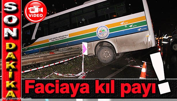 HALK OTOBÜSÜ ŞARAMPOLE YUVARLANDI