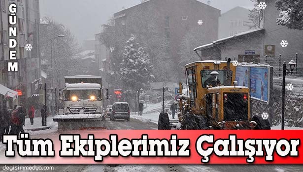 KDZ. EREĞLİ BELEDİYESİ, KARLA MÜCADELE EDİYOR