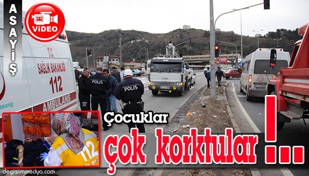 KADIN SÜRÜCÜ YAYAYA ÇARPTI, ÇOCUKLARI KORKU YAŞADI