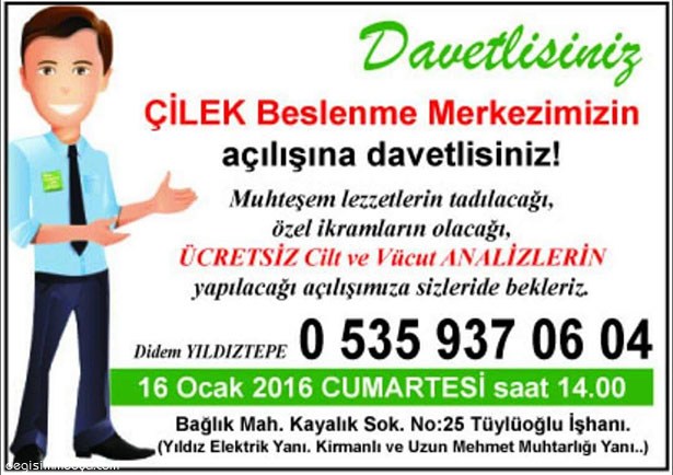 ÇİLEK BESLENME MERKEZİ AÇILIYOR