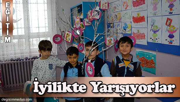 MİNİK ÖĞRENCİLER İYİLİKTE YARIŞIYOR