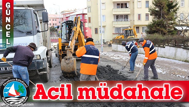 AKÇAKOCA BELEDİYESİNDEN ACİL MÜDAHALE