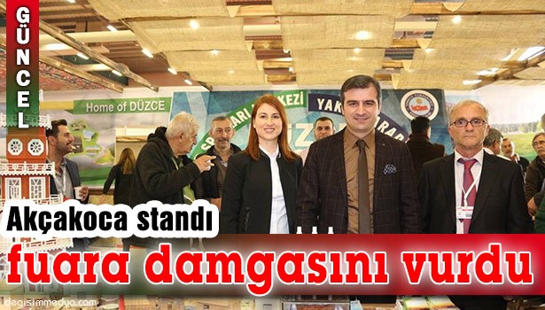 BAŞKAN YEMENİCİ VE AKÇAKOCA BASINI FUAR STANDINI ZİYARET ETTİ