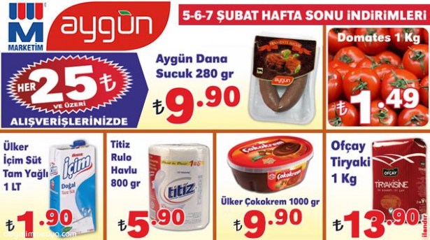 MARKETİM AYGÜN'DE HAFTA SONU İNDİRİMLERİ