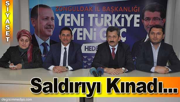 AK PARTİ İL BAŞKANI ZEKİ TOSUN CHP İL BİNASINA YAPILAN TAŞLI SALDIRIYI KINADI