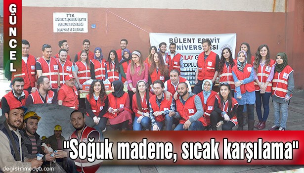 BEÜ'LÜ ÖĞRENCİLERDEN "SOĞUK MADENE, SICAK KARŞILAMA" ETKİNLİĞİ