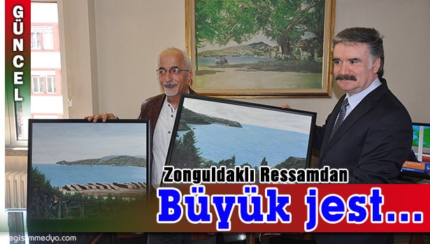 ZONGULDAK'LI RESSAM'DAN OKULLARA TABLO JESTİ