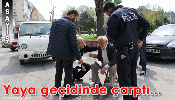 YAYA GEÇİDİNDE YAYAYA ÇARPTI...