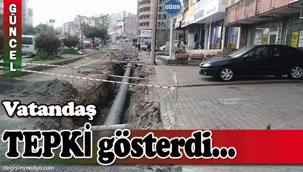 AÇILAN KANAL KAPATILMAYINCA ESNAFLAR TEPKİ GÖSTERDİ