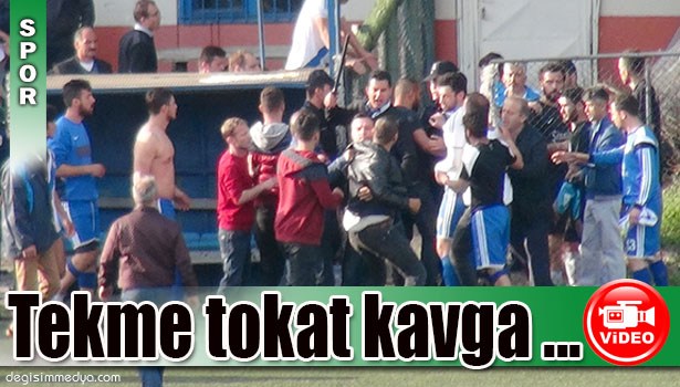 YENİLEN FUTBOLCULAR, RAKİP OYUNCULARA TEKME TOKAT SALDIRDI