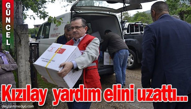 EVİ YANAN AİLEYE KIZILAY'DAN YARDIM...