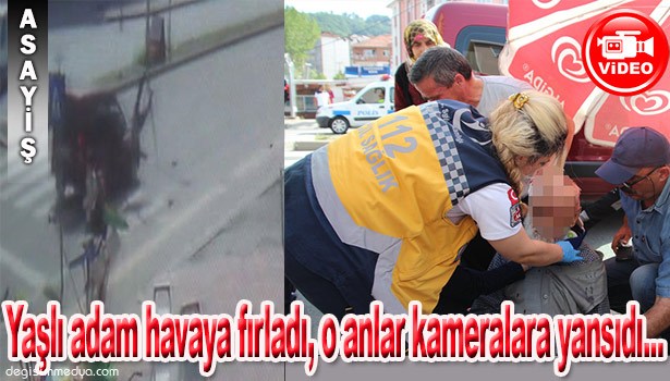 YAŞLI ADAM HAVAYA FIRLADI, O ANLAR KAMERALARA YANSIDI