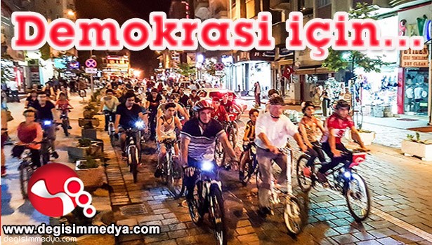 DEMOKRASİ İÇİN PEDAL ÇEVİRDİLER...