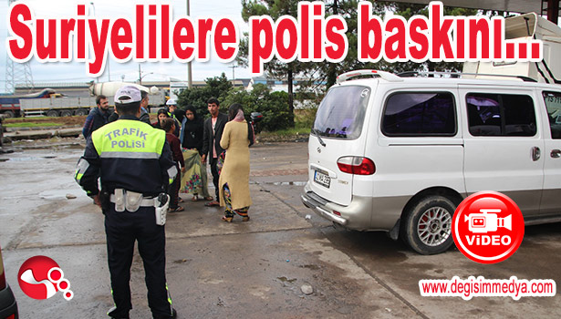 KOCAELİ'DEN GELİP DİLENMEK İSTEYEN SURİYELİLERE POLİS BASKINI
