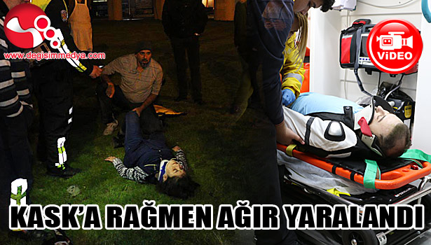 MOTOSİKLET REFÜJE ÇARPTI; 1'İ AĞIR 2 YARALI